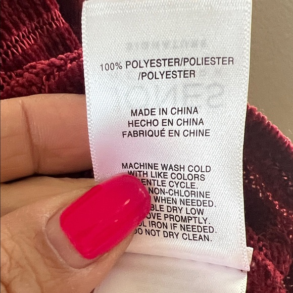 Jones New York Burgundy Striped Blouse - Picture 5 of 6